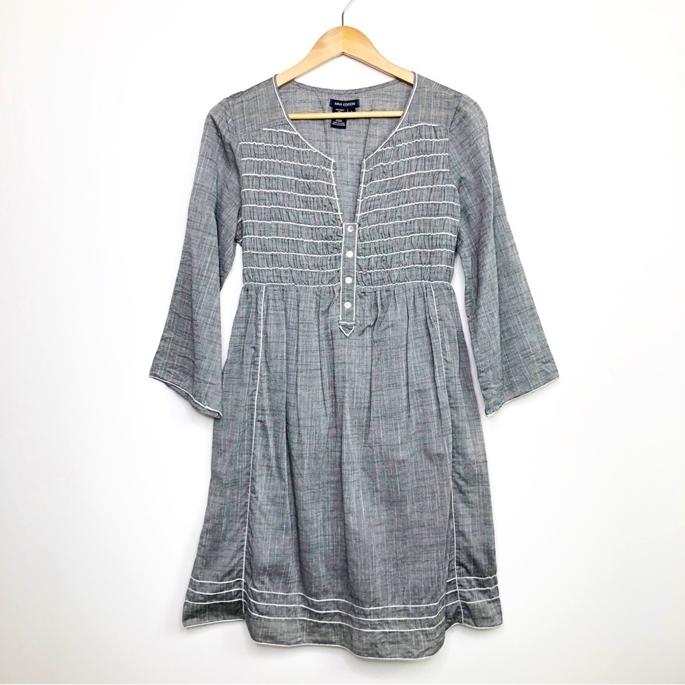 MAX Edition Gray smocked dress